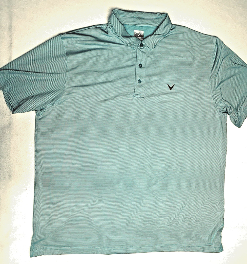 Mens Callaway Golf Size 2XL Short Sleeve Opti-Dri Polo Shirt Aqua Green